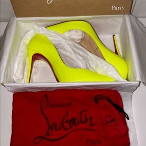 Christian Louboutin Pigalle Follies 100 patent Neon Yellow Size 39